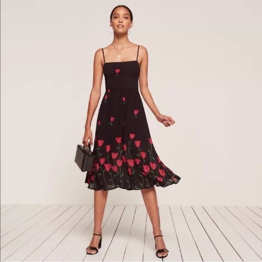 Reformation Holland dress, size 6, tulip print.